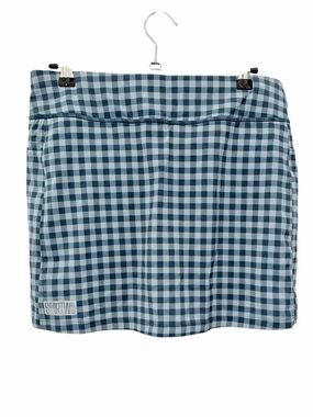 NWT Smartwool Women's Active Lined Skirt Skort in Twilight Gingham Blue